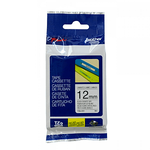 Cinta Etiquetadora Brother TZE-231 12mm Negro Fondo Blanco