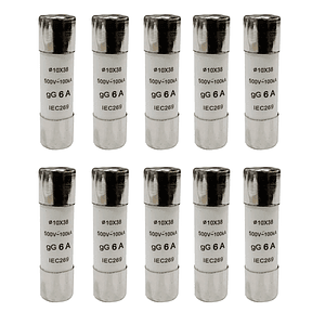 Pack 10 x Fusible Cerámico Cilíndrico 10x38 6A gG