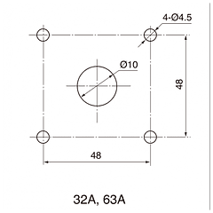 Selector Tipo Pacco 63A 3 Polos 1-0-2 690V