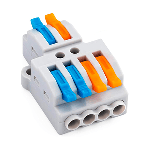 Conector Rápido Empalme Fast Clip Wago 2 Entrada 4 Salidas