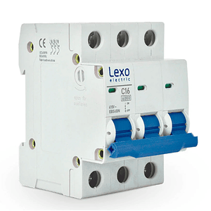Interruptor Automático 3x16A Curva C 6kA Lexo EBS6BN