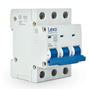 Interruptor Automático 3x63A Curva C 6kA Lexo EBS6BN