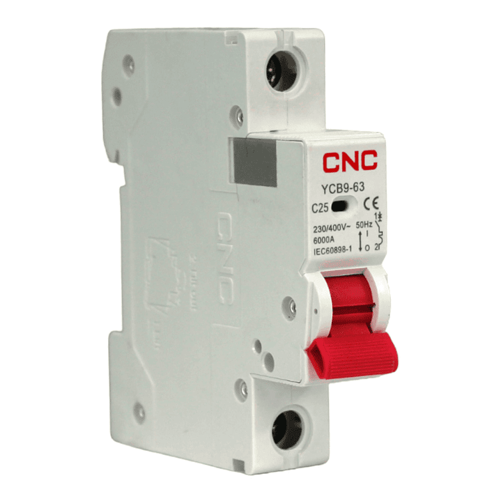 Interruptor Automático 1x25A Curva C 6kA CNC YCB9-63 1