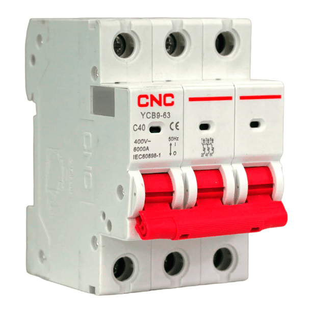 Interruptor Automático 3x40A Curva C 6kA CNC YCB9-63