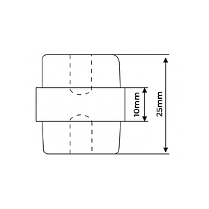 Aislador tipo Barril de Resina M6 25x30
