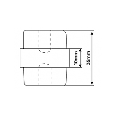 Aislador tipo Barril de Resina M8 35x32