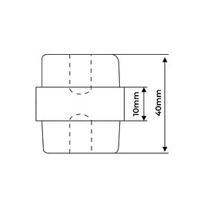Aislador tipo Barril de Resina M8 40x40