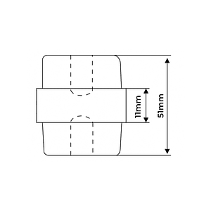 Aislador tipo Barril de Resina M8 51x36