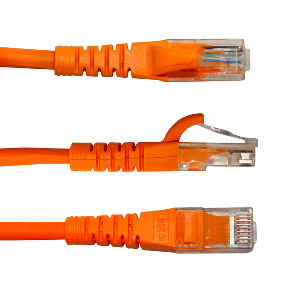 Cable Patch Inyectado Multifilar 1 Metro Naranjo CAT5E 2