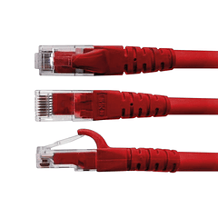 Cable Patch Inyectado Multifilar 3 Metros Rojo CAT5E