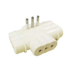 Adaptador Enchufe Triple Plano 10A 2P+T 250V
