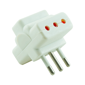 Enchufe Triple con Protección  10A 250V 2P+T