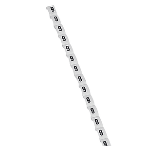 Marcador para Cable Número 9 Blanco 0,5-1,5mm Tira 10U