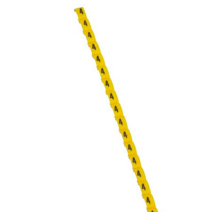 Marcador para Cable Número 4 Amarillo 4-6mm Tira 10U