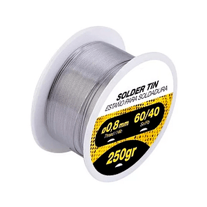 Estaño para Soldadura 0.8mm 60/40 Rollo 250 gramos