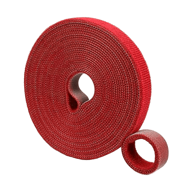 Amarra Velcro Doble Faz Clásica 20mm Rollo 25 Metros Rojo 1