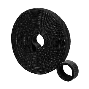 Amarra Velcro Doble Faz Clásica 20mm Rollo 20 Metros Negro