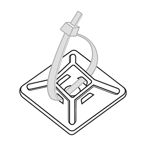 Base Autoadhesiva Blanca 25x25mm para Amarra (100 Unidades)