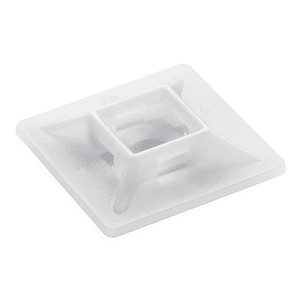 Base Autoadhesiva Blanca 40x40mm para Amarra (100 Unidades)