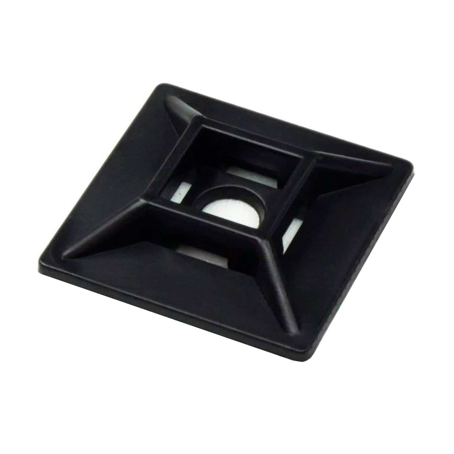 Base Autoadhesiva Negra 40x40mm para Amarra (100 Unidades)