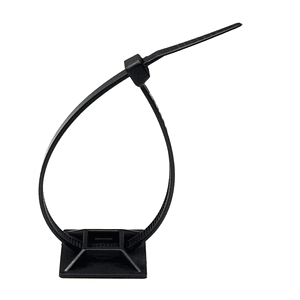 Base Autoadhesiva Negra 40x40mm para Amarra (100 Unidades)