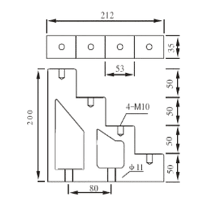 Aislador tipo Escalera de Resina 4x50 con Pernos
