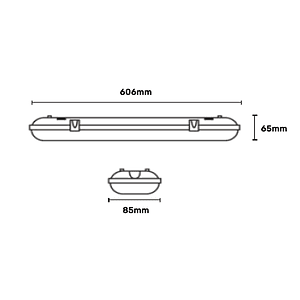 Equipo Estanco 1x10W con Tubos LED Blanco Frío 6500K