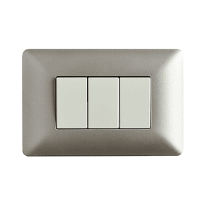 Interruptor Triple 9/32 10A 220V Color Champagne