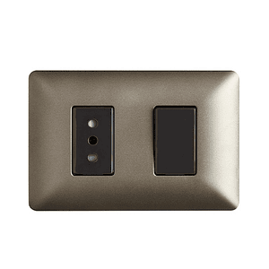 Interruptor Simple 9/12 + Enchufe Simple 10A 220V Café