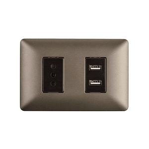 Enchufe Simple 10A + Toma USB 220V Color Cafe