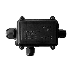 Caja Estanca de Conexión 1x2 Negra IP68