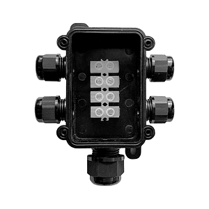 Caja Estanca de Conexión 1x4 Negra IP68