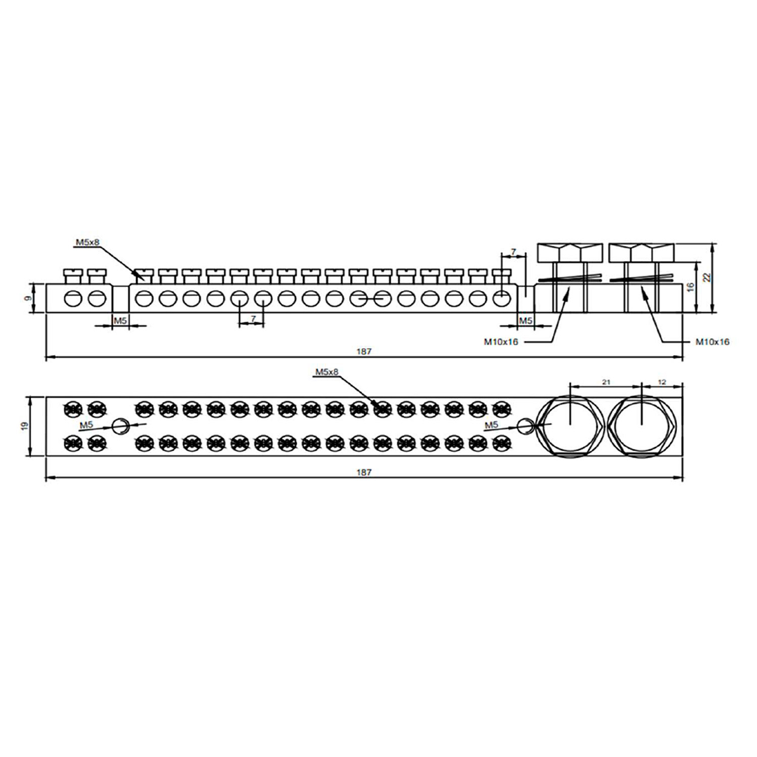 Barra Terminal Estañada 2x18P 4