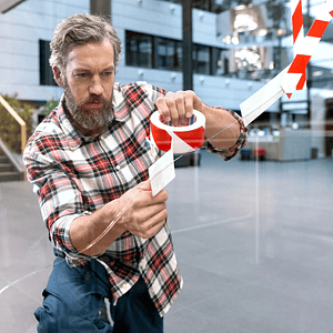 Cinta Delimitadora Blanco-Rojo 33mm 50 Metros 60760 Tesa