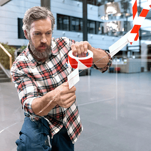 Cinta Delimitadora Blanco-Rojo 33mm 50 Metros 60760 Tesa