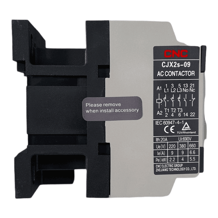 Contactor Trifasico CJX2s 9A Bobina 220V 1NO 1NC 3