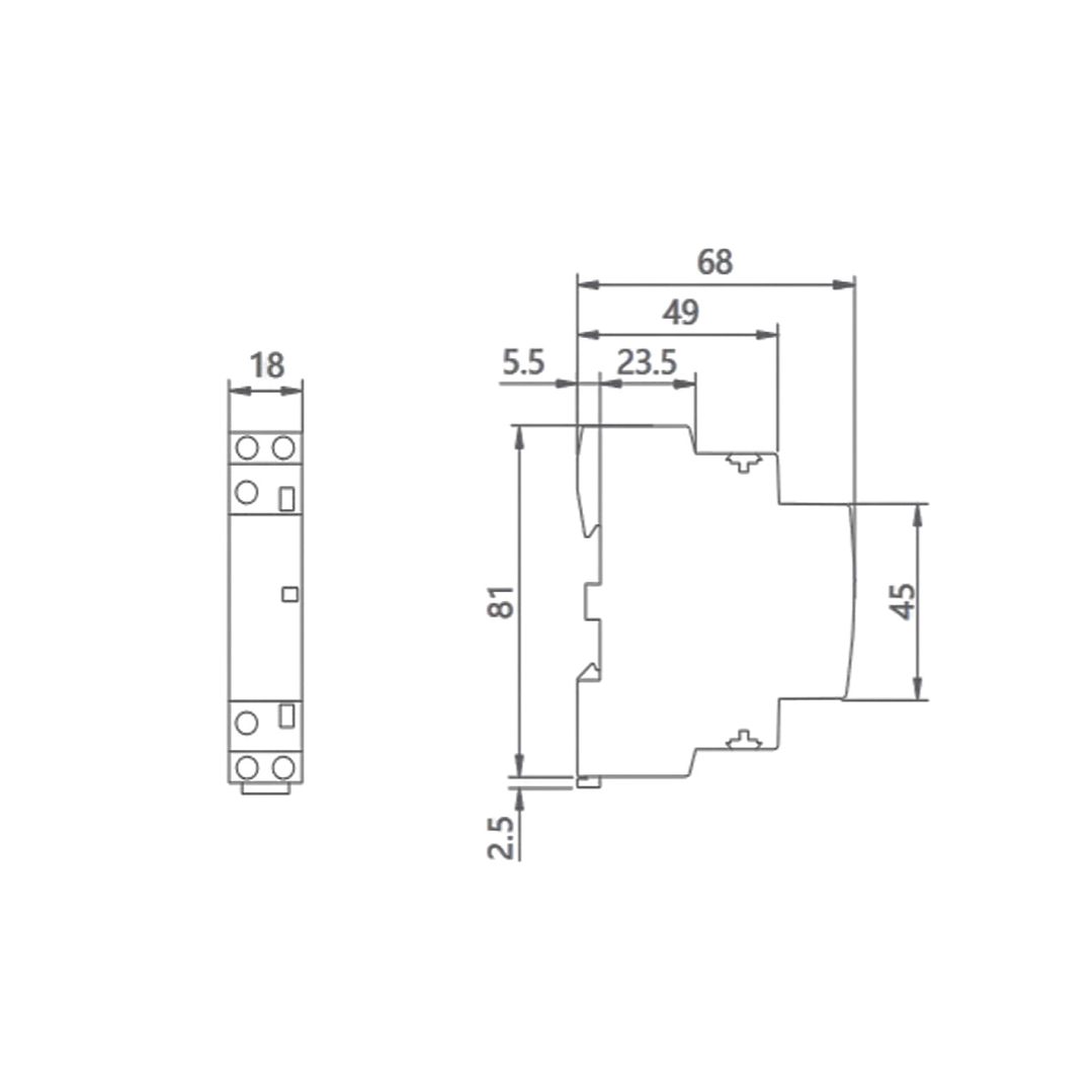 Contactor Modular 1P 25A Bobina 220V 1NO 1NC 4