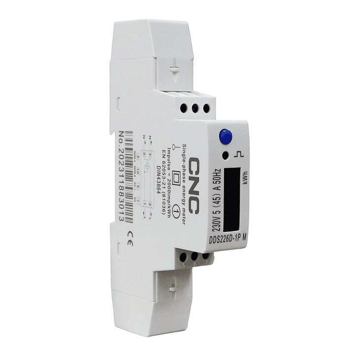 Remarcador de Energia Digital Monofasico 1P 45A MODBUS CNC 1