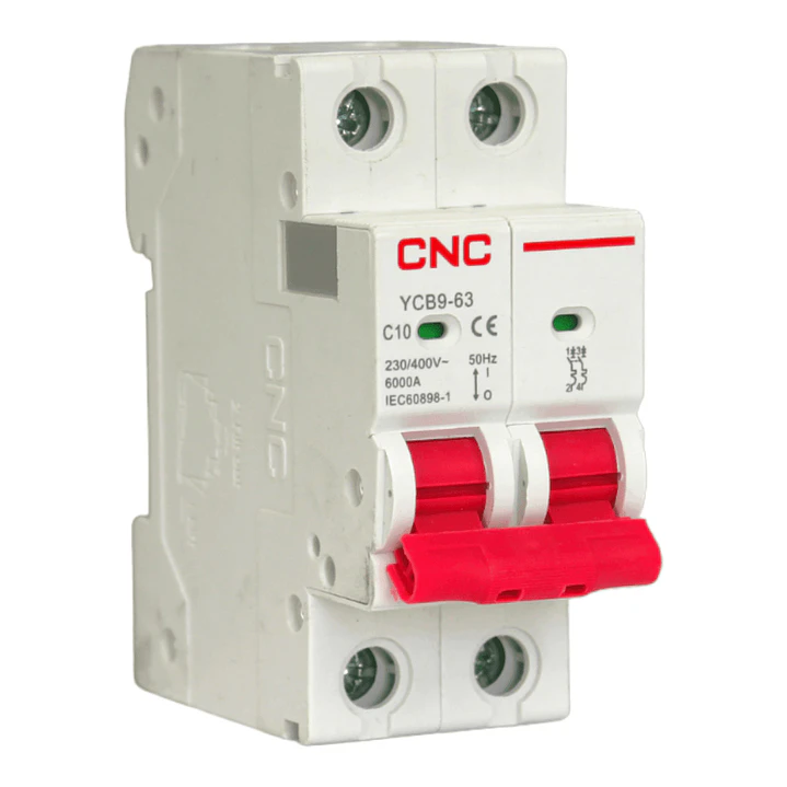 Interruptor Automático 2x10A Curva C 6kA CNC YCB9-63 1