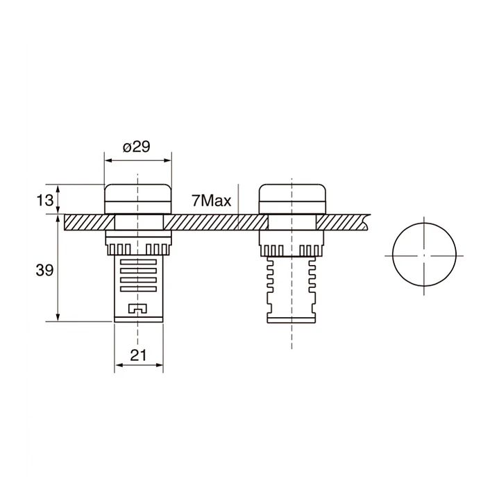 Luz Piloto LED 22mm 24V Rojo IP54 2
