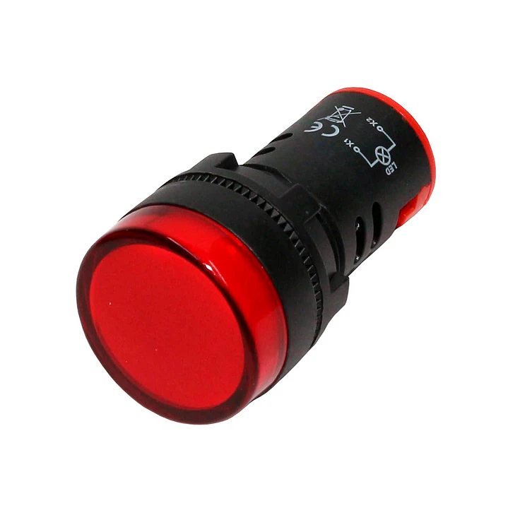 Luz Piloto LED 22mm 220V Rojo IP54 1