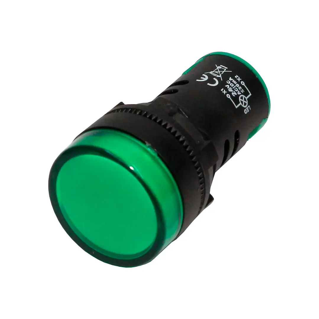 Luz Piloto LED 22mm 24V Verde IP54 1