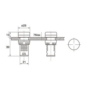 Luz Piloto LED 22mm 24V Verde IP54