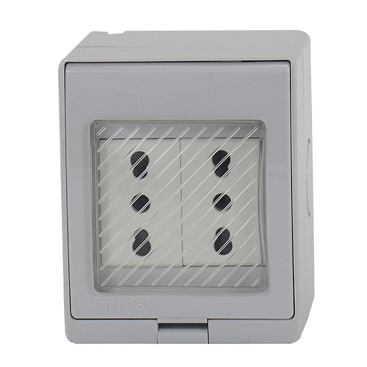 Hidrobox Sobrepuesto Enchufe Doble 10/16A 250V 1