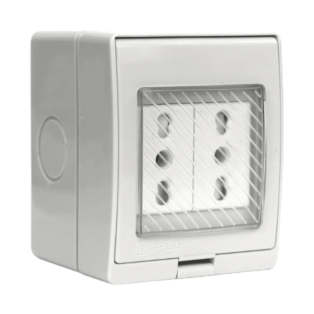 Hidrobox Sobrepuesto Enchufe Doble 10/16A 250V 2
