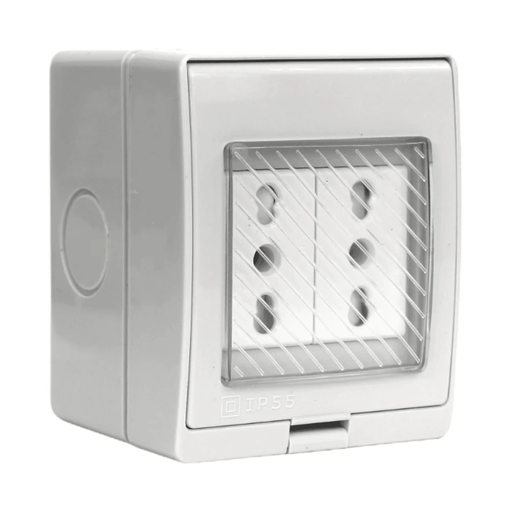 Hidrobox Sobrepuesto Enchufe Doble 10/16A 250V 2