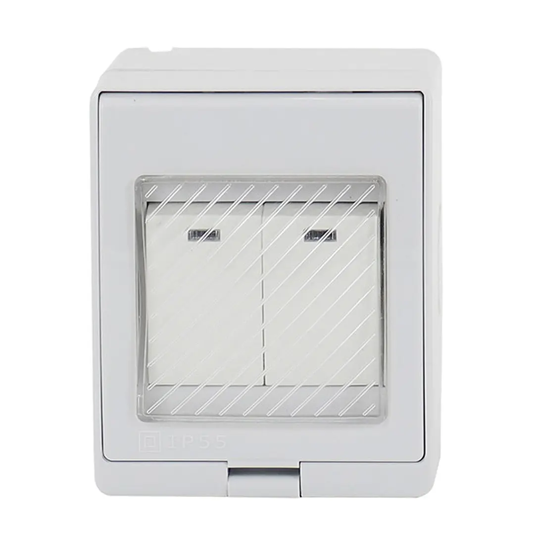 Hidrobox Sobrepuesto Interruptor Doble 9/15 250V 1