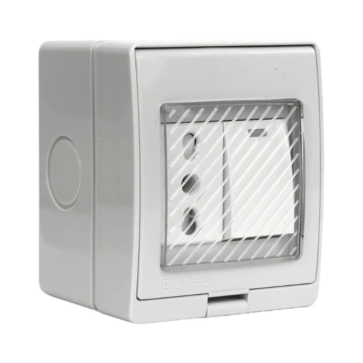 Hidrobox Sobrepuesto Enchufe 10/16 + Interruptor 9/12 2