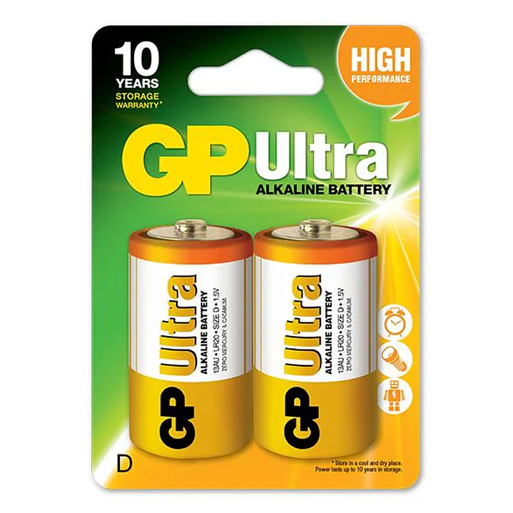 Pila D Ultra Alcalina GP 2 Unidades 1.5V 1