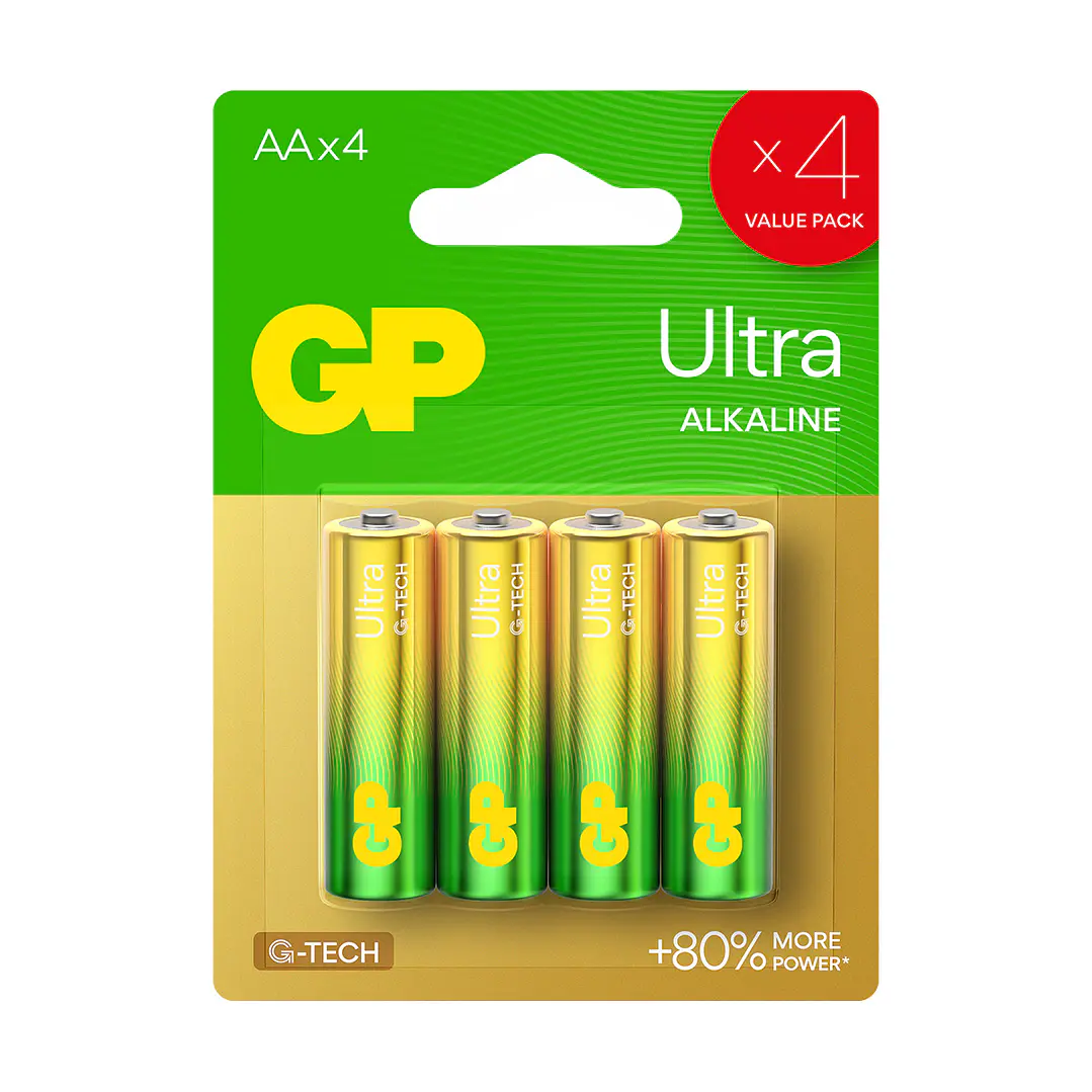 Pila AA Ultra Alcalina GP 4 Unidades 1.5V 1